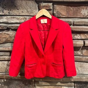 Vintage Pendleton Red Wool Two Button Blazer Jacket